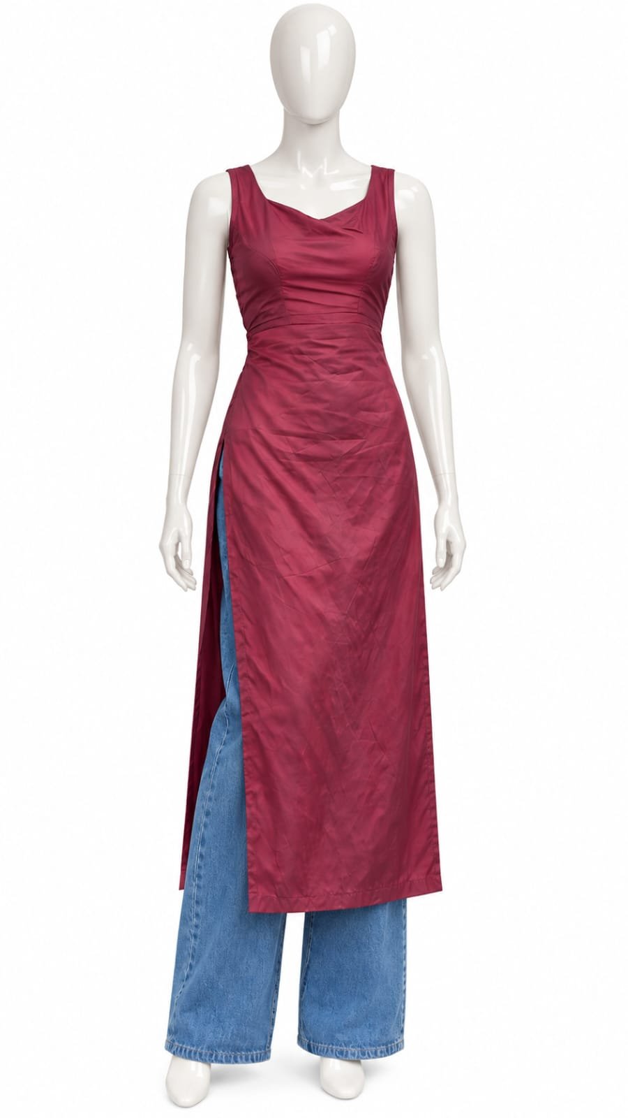 Burgundy corset kurti